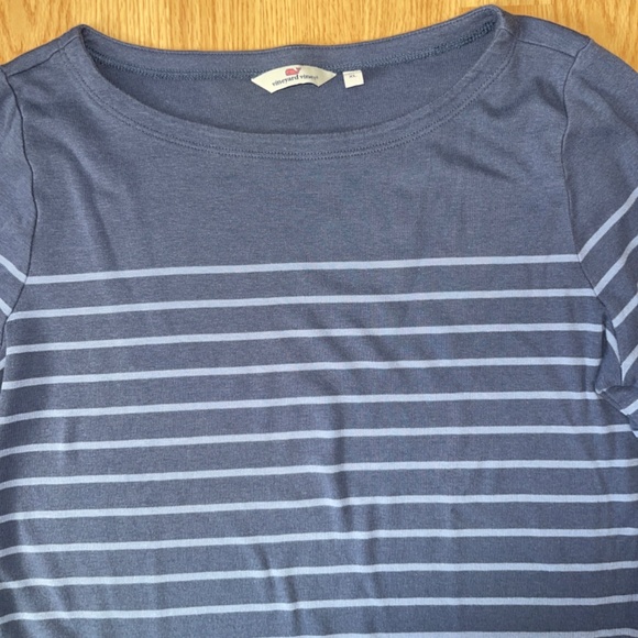 Women’s Vineyard Vines Long Sleeve Blue Striped Pima Cotton Blend Top Size XL - Picture 4 of 6